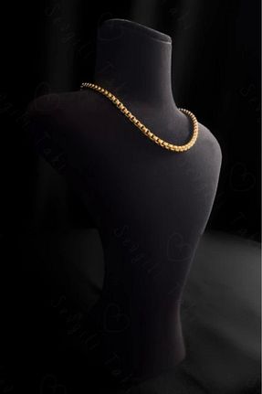 گردنبند استیل ( فولاد ) طلائی زنانه استیل ضد زنگ SEVGİLİ TAKI - کد 825627306