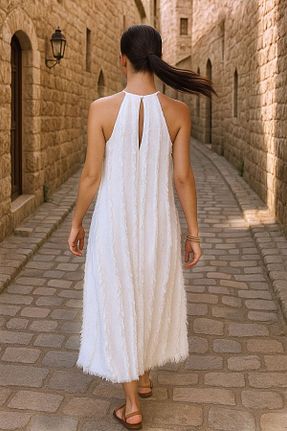 لباس سفید زنانه بافتنی Elbikom - کد 905500505