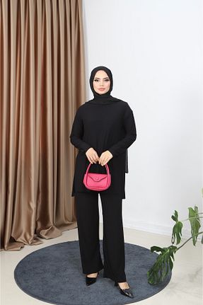 ست بالاتنه و پائین تنه حجاب مشکی زنانه Relaxed NİSUM MODA - کد 925288016