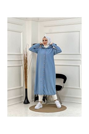 ترنچکت حجاب آبی زنانه %100 پنبه VELLICHOR - کد 331929321