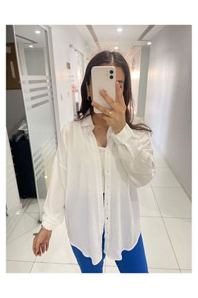 پیراهن حجاب سفید زنانه اورسایز VELLICHOR - کد 743368077