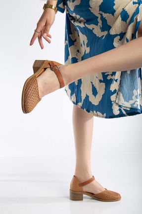 صندل قهوه ای زنانه پاشنه تخت ANALİN SHOES - کد 939329482