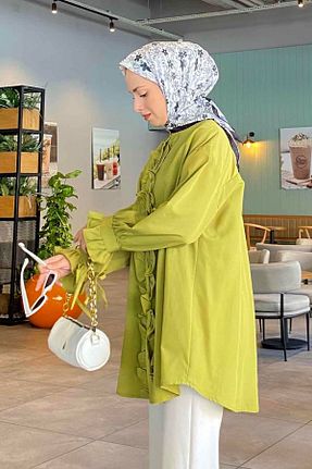 تونیک حجاب سبز زنانه ویسکون lamelif - کد 828054091