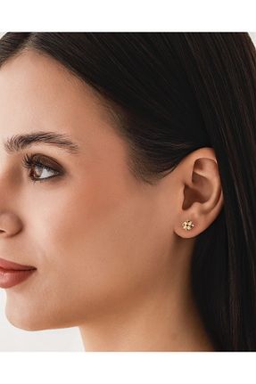 گوشواره طلا طلائی زنانه 14 عیار Çoruh Kuyumculuk - کد 942203152