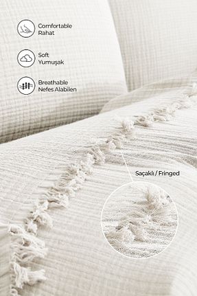 روتختی سایز بزرگ سفید 240 x 260 Evlen Home Collection - کد 832810249