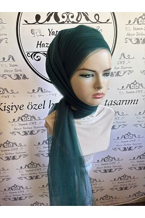 روسری سبز پلی استر Yasmin S