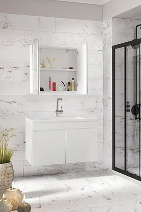 ست کمد حمام سفید Alfa Banyo - کد 944075428