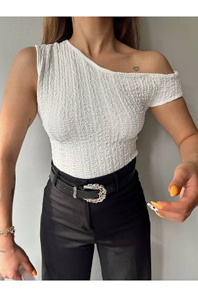 بلوز سفید زنانه ساده Butik Beyza - کد 944118751