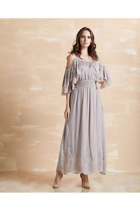 لباس طوسی زنانه دانتل Serpil - کد 944092423