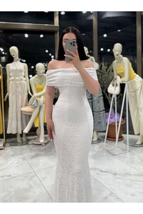 لباس مجلسی و فارغ التحصیلی سفید زنانه دانتل missswans - کد 944241206
