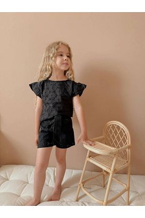 ست بالاتنه و پائین تنه مشکی بچه گانه بافتنی lesa kids wear - کد 944410869