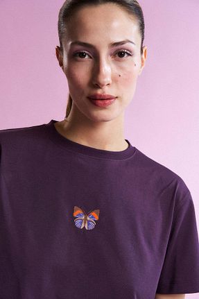 تیشرت بنفش زنانه Relaxed WWF Market - کد 944266366