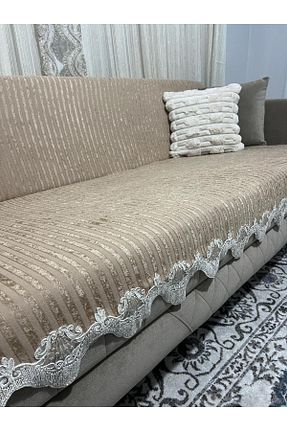 کاور مبل بژ مخمل DECORA CASA HOME COLLECTİON - کد 944516282