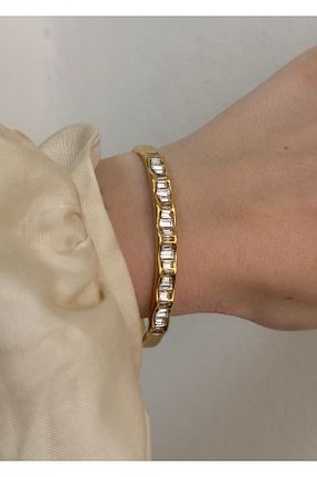 دستبند استیل (فولاد) طلائی زنانه استیل (فولاد) KİLİGİSTANBUL - کد 945832511