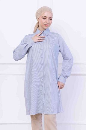 تونیک حجاب طوسی زنانه %100 پنبه FİDEY - کد 944526874