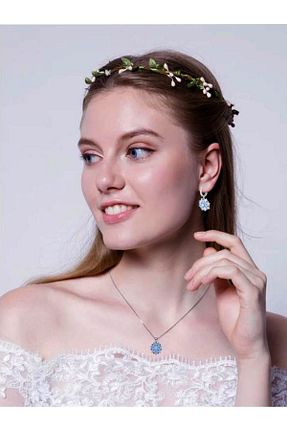 ست نقره آبی زنانه زیرکن Brezza Lusso Jewelry - کد 944356014