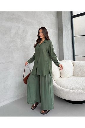 ست بالاتنه و پائین تنه خاکی زنانه بافتنی Anna Moda - کد 944418663