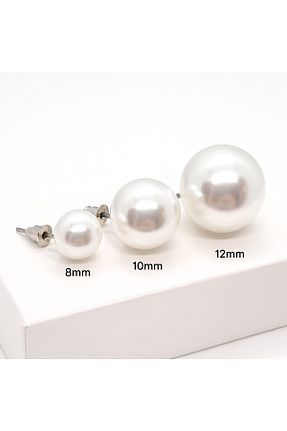 گوشواره مروارید سفید مروارید آب شیرین Set - کد 944481423
