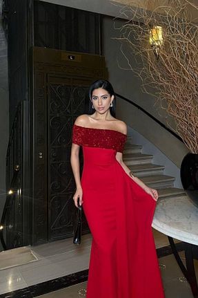 لباس قرمز زنانه بافت Mossta - کد 944484213