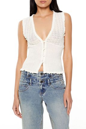 بلوز سفید زنانه ساده Forever 21 - کد 944531537