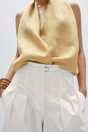 بلوز زرد زنانه رگولار Massimo Dutti - کد 944527178