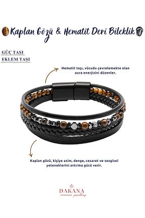 دستبند جواهر مشکی مردانه سنگ طبیعی DAKANA JEWELLERY - کد 944599982