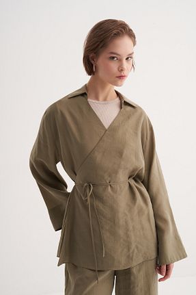 تونیک حجاب خاکی زنانه مخلوط ویسکون VESNA - کد 944625950