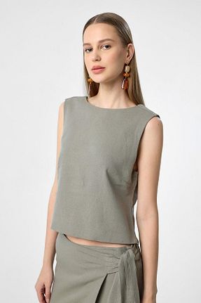 بلوز خاکی زنانه ساده Antioch - کد 944690245