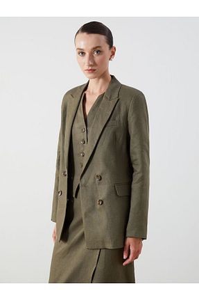 کت بلیزر خاکی زنانه %100 پنبه LC Waikiki - کد 944697327