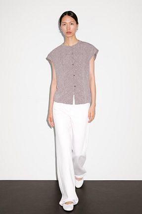بلوز بژ زنانه ساده Massimo Dutti - کد 944826374