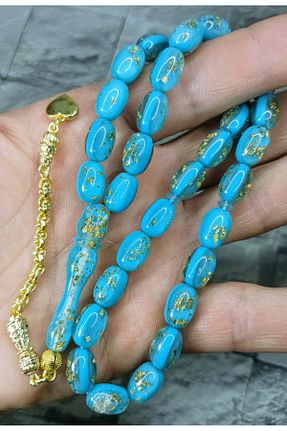 تسبیح آبی روکش طلا Tasarım - کد 944730629