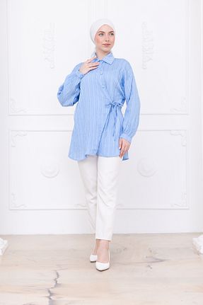 تونیک حجاب آبی زنانه بافتنی SiSorti Moda - کد 944838130