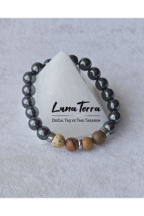 دستبند جواهر طوسی زنانه سنگ طبیعی Lunaterra - کد 944739087