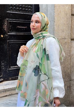 شال فیروزه ای زنانه پنبه ای Mira İpek - کد 944793086