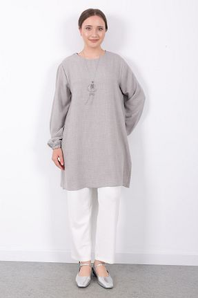 تونیک طوسی زنانه بافتنی Linvey - کد 944797166