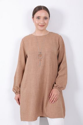 تونیک بژ زنانه بافتنی Linvey - کد 944797161