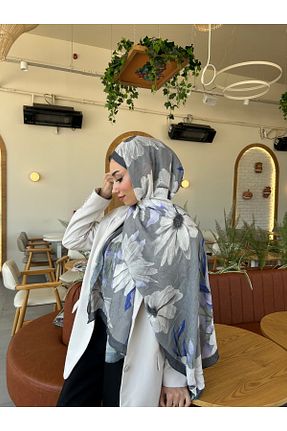 شال طوسی زنانه پنبه ای Modakaşmir - کد 944795990