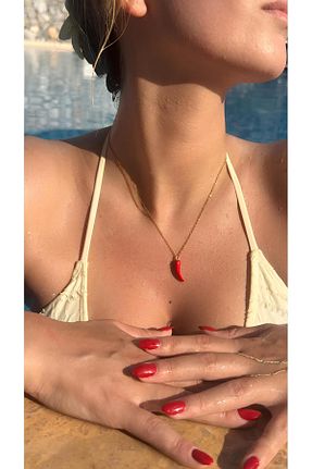 گردنبند جواهر زرد زنانه روکش طلا Fiamoss - کد 944825363