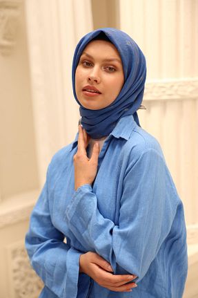 روسری آبی پنبه ای Silk Home - کد 944863977