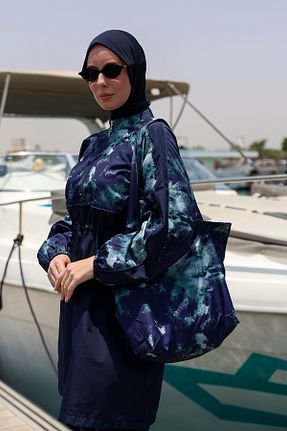 کیف ساحلی سرمه ای زنانه پارچه ای Minel - کد 944854981