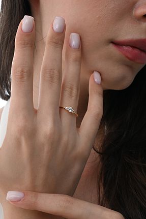 انگشتر نقره طلائی زنانه زیرکن Söğütlü Silver - کد 944877910