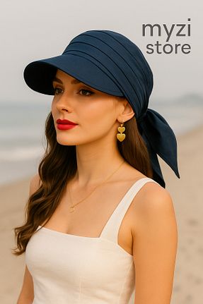 کلاه سرمه ای زنانه پنبه ای MYZİ STORE - کد 945023167
