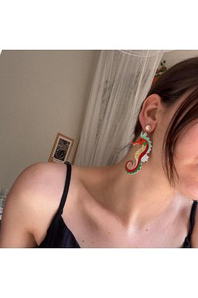 گوشواره جواهر رنگی اکریلیک Alice İsstanbul - کد 945035248