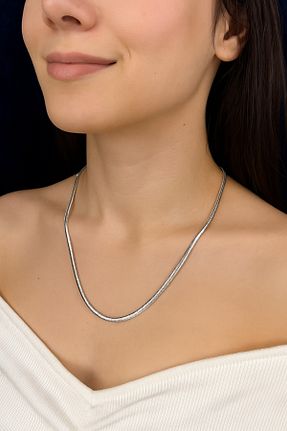 گردنبند استیل ( فولاد ) طوسی زنانه استیل (فولاد) HNG JEWELRY - کد 945068490