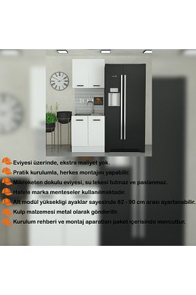 کابینت های آماده آشپزخانه سفید Suntalam Yurkan - کد 945330661