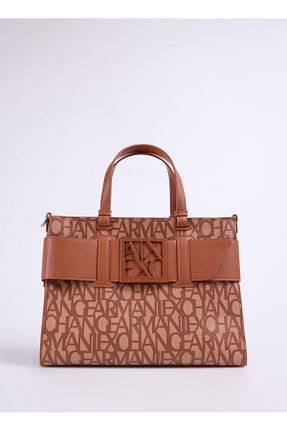 کیف دستی قهوه ای زنانه چرم خالص Armani Exchange - کد 945141229