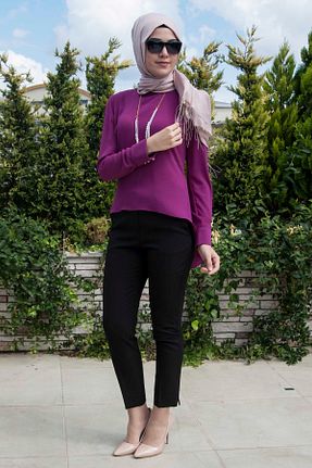 شلوار پارچه ای مشکی زنانه بلند Miss Adore Butik Moda - کد 945187975