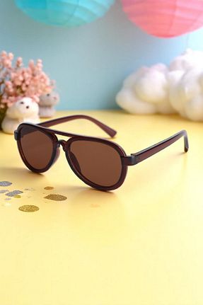 عینک آفتابی قهوه ای بچه گانه 42 Chunky Frame - کد 945250299