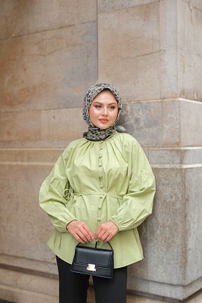 پیراهن حجاب سبز زنانه اورسایز LOCCO - کد 945272407