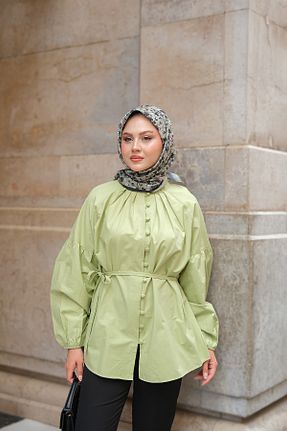 پیراهن حجاب سبز زنانه اورسایز LOCCO - کد 945272407